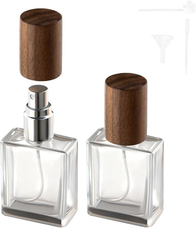 Atomizador perfume vidrio botella viaje recargable 0.5oz nogal