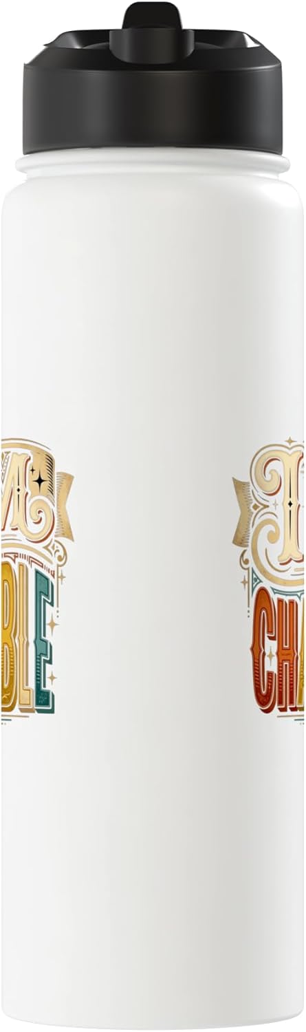 Botella de agua aislada de acero inoxidable con frases divertidas