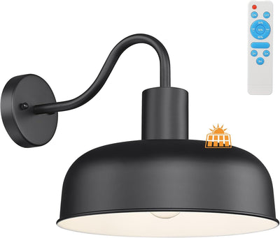 Luz solar exterior aplique negro cuello cisne industrial