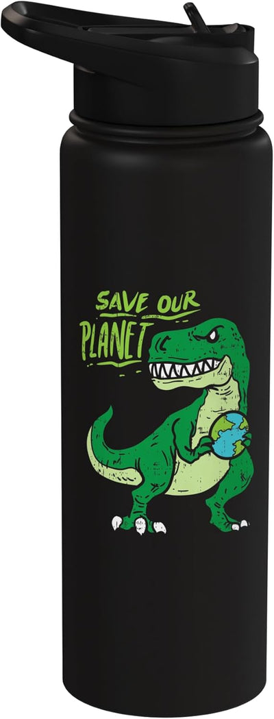 Botella de agua acero inoxidable Trex Dinosaur Save Our Earth