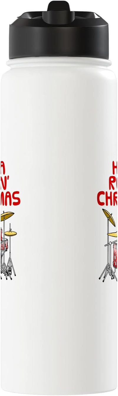 Botella de agua acero inoxidable aislada profesor de batería navidad