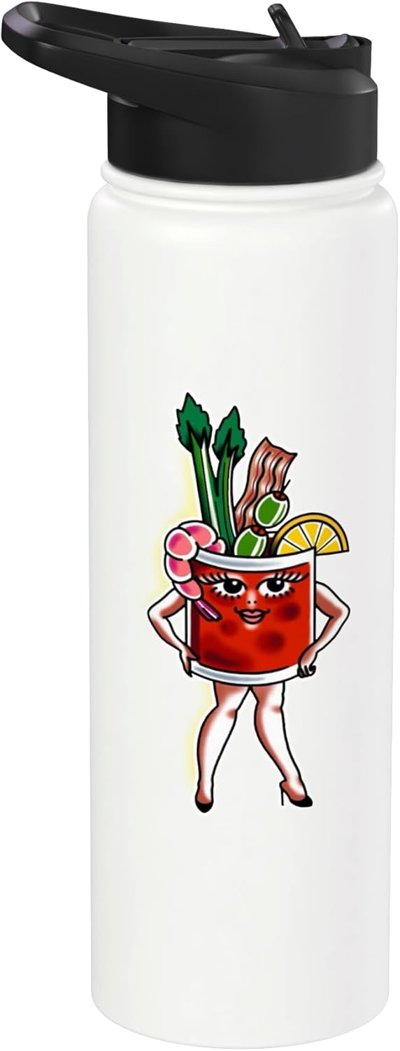 Botella de agua aislada de acero inoxidable Bloody Mary Lady