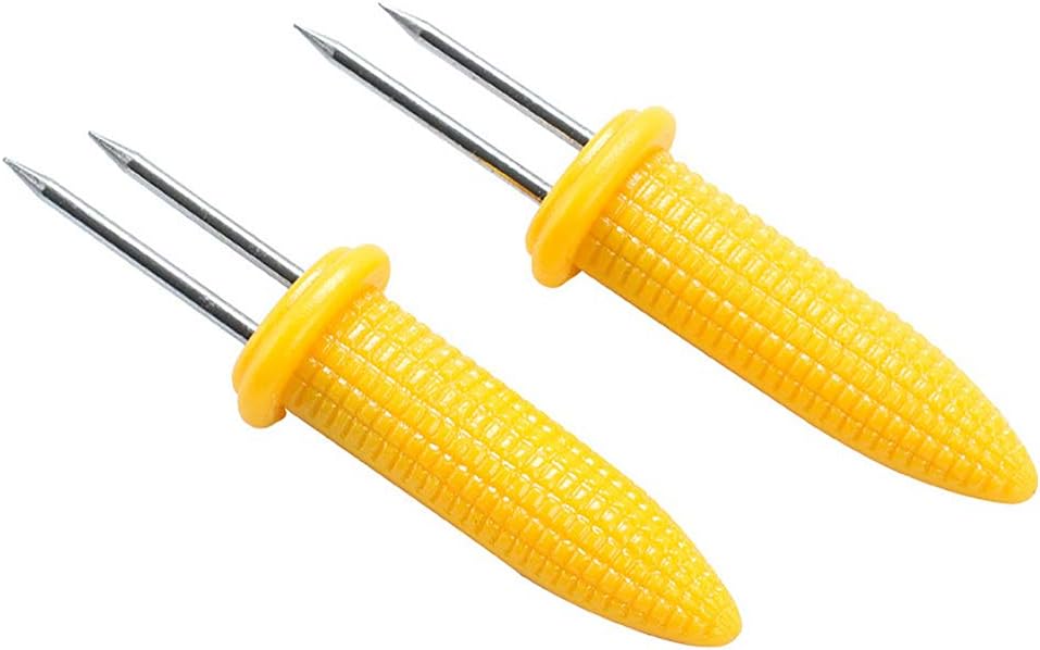 20 Soportes Maíz Acero Inox Barbacoa Doble Punta