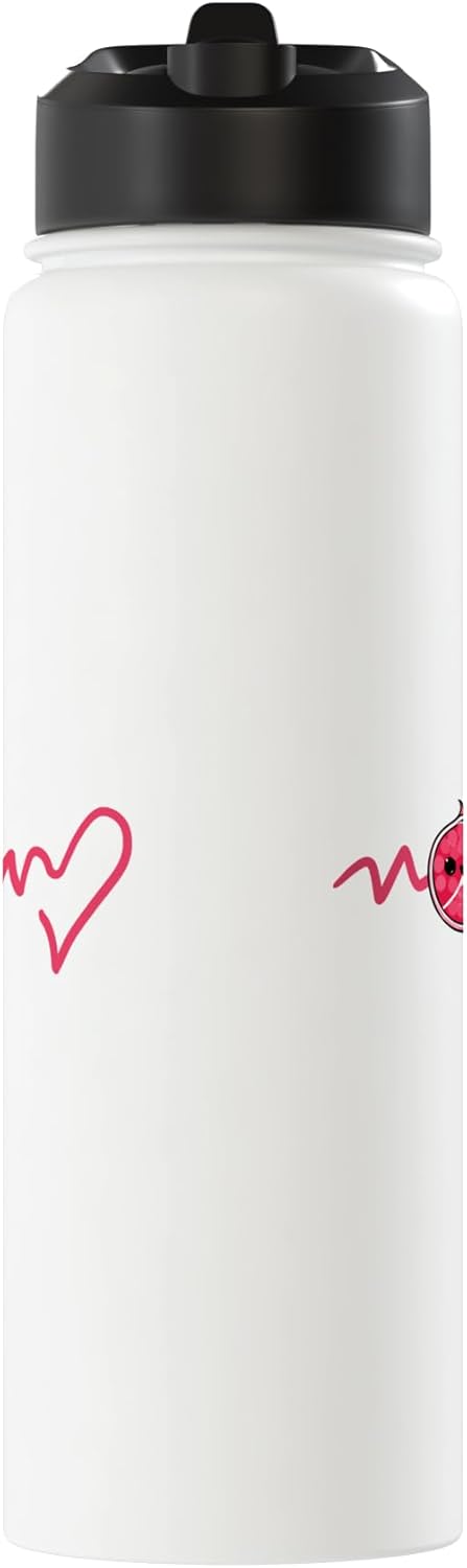 Bottella de agua acero inoxidable con corazón granada