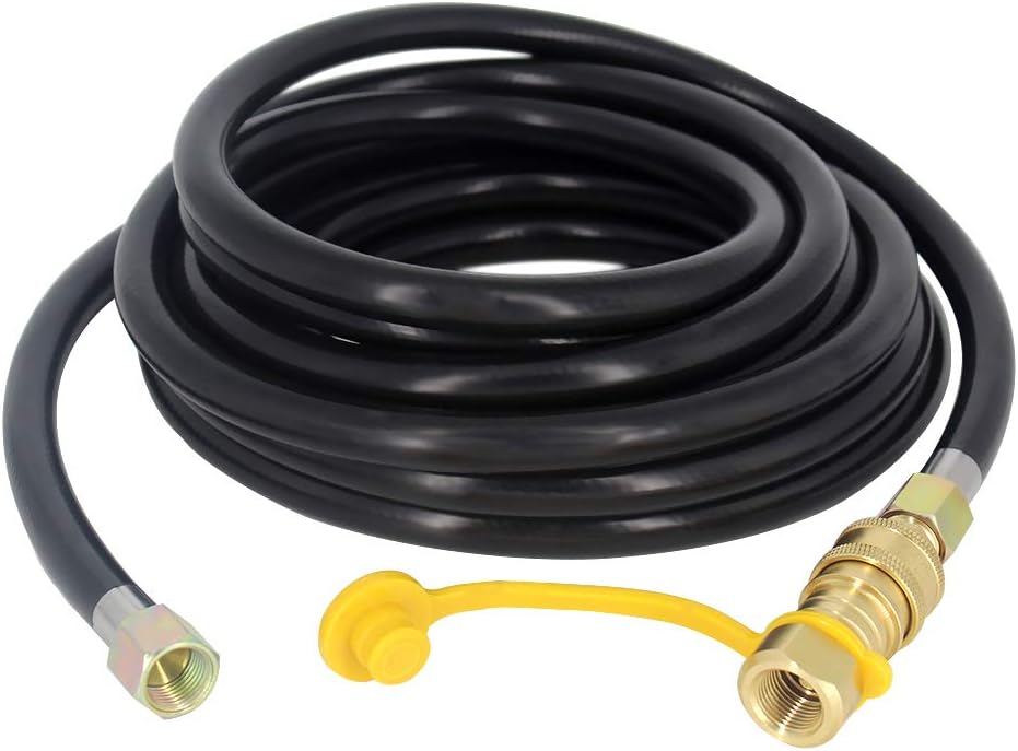 Manguera gas 20ft 3/8pulg con enchufe y kit válvula parrilla