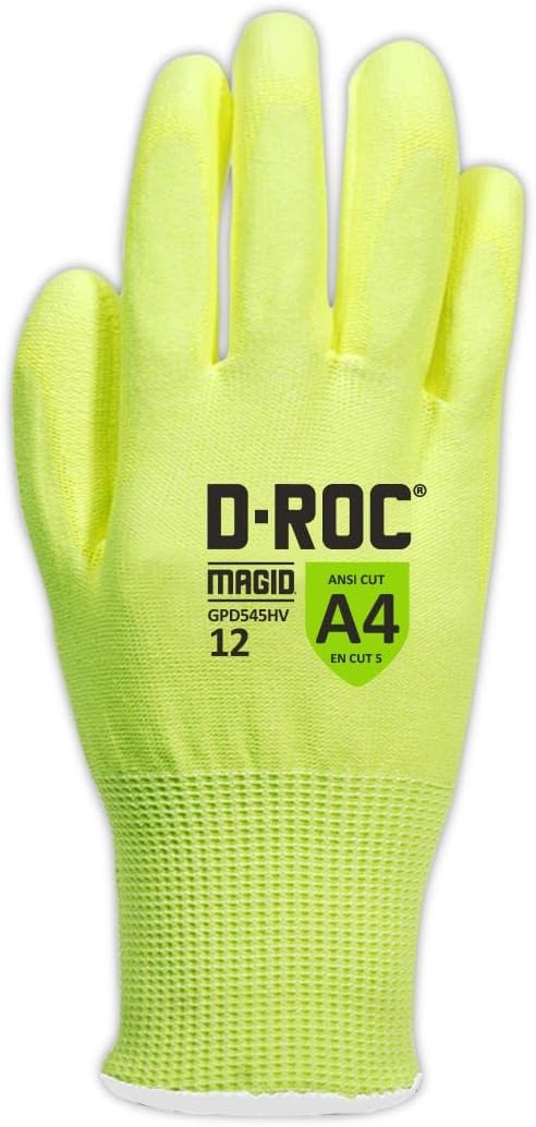 Guantes palma PU recubiertos talla 10 amarillo