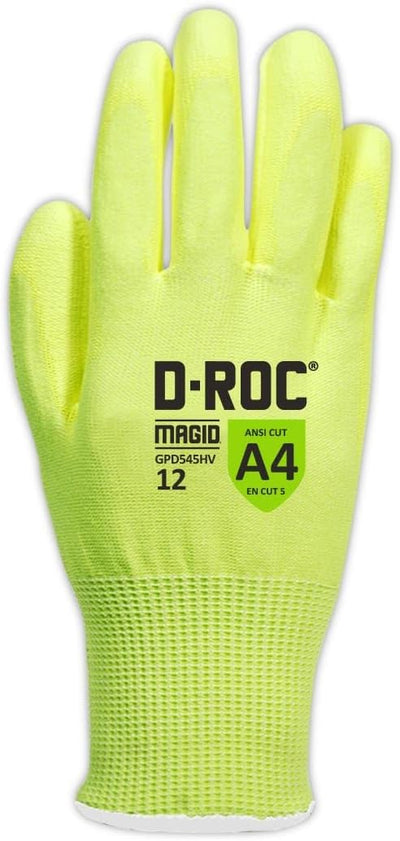 Guantes palma PU recubiertos talla 10 amarillo