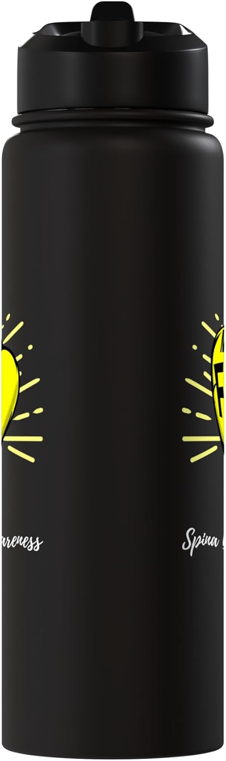 Botella de agua acero inoxidable sin BPA con mensaje Spina Bifida