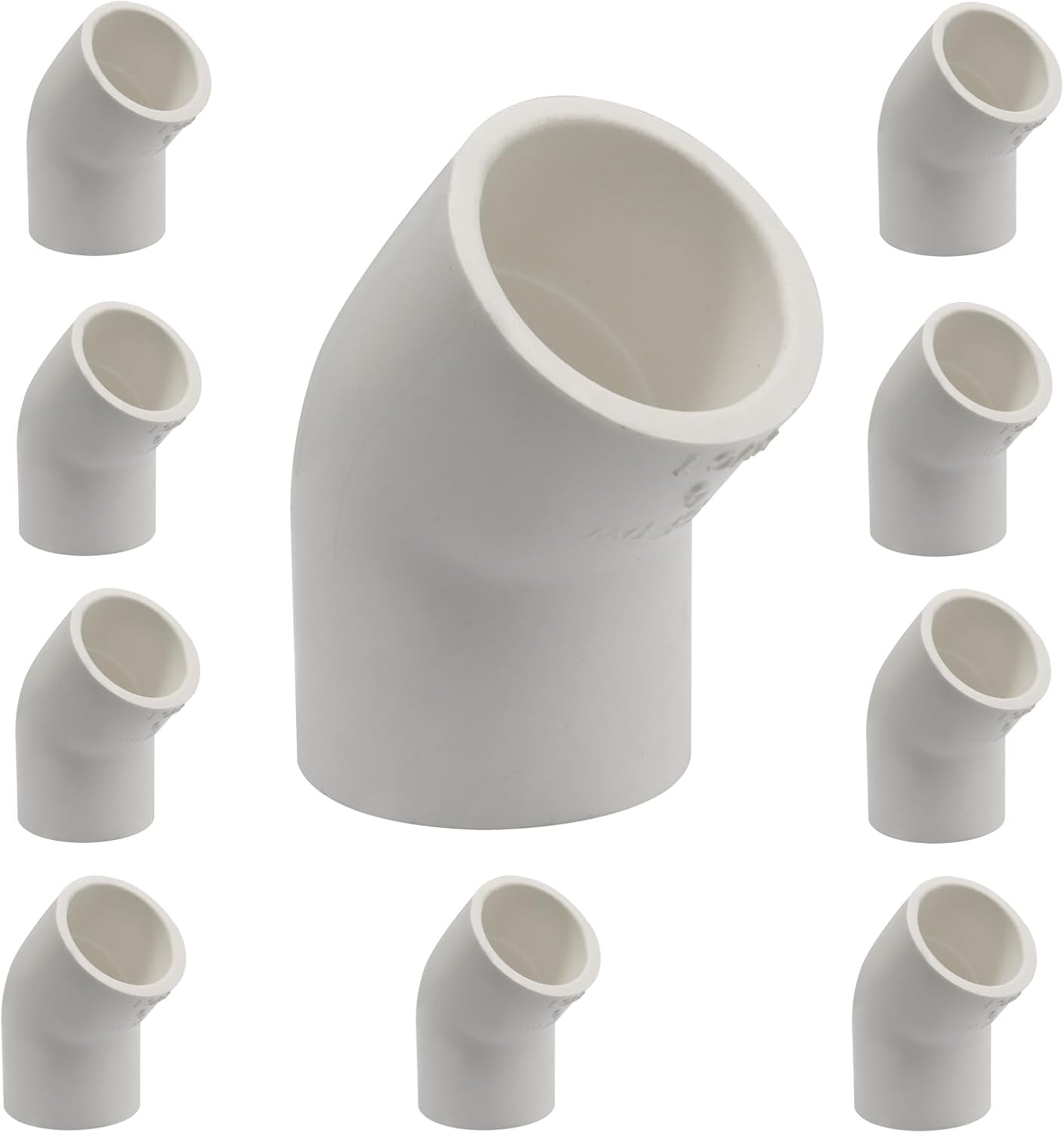 10 Pzas Codo PVC 3/4pulg 45grados Conector Esquina 2 Vias