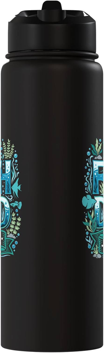 Bottella de agua aislada para acuarista padre de peces acero inoxidable