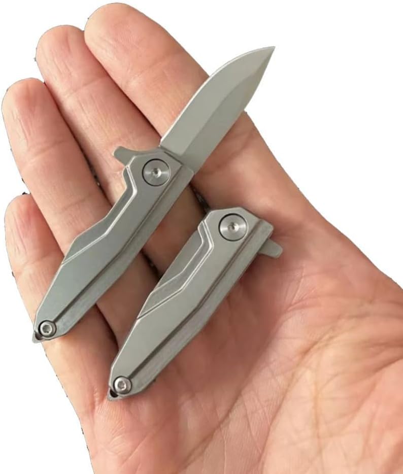 Cuchillo bolsillo plegable acero inox EDC con llavero