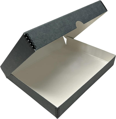 Caja archivadora folio 9x12 gris con tapa metal sin ácidos