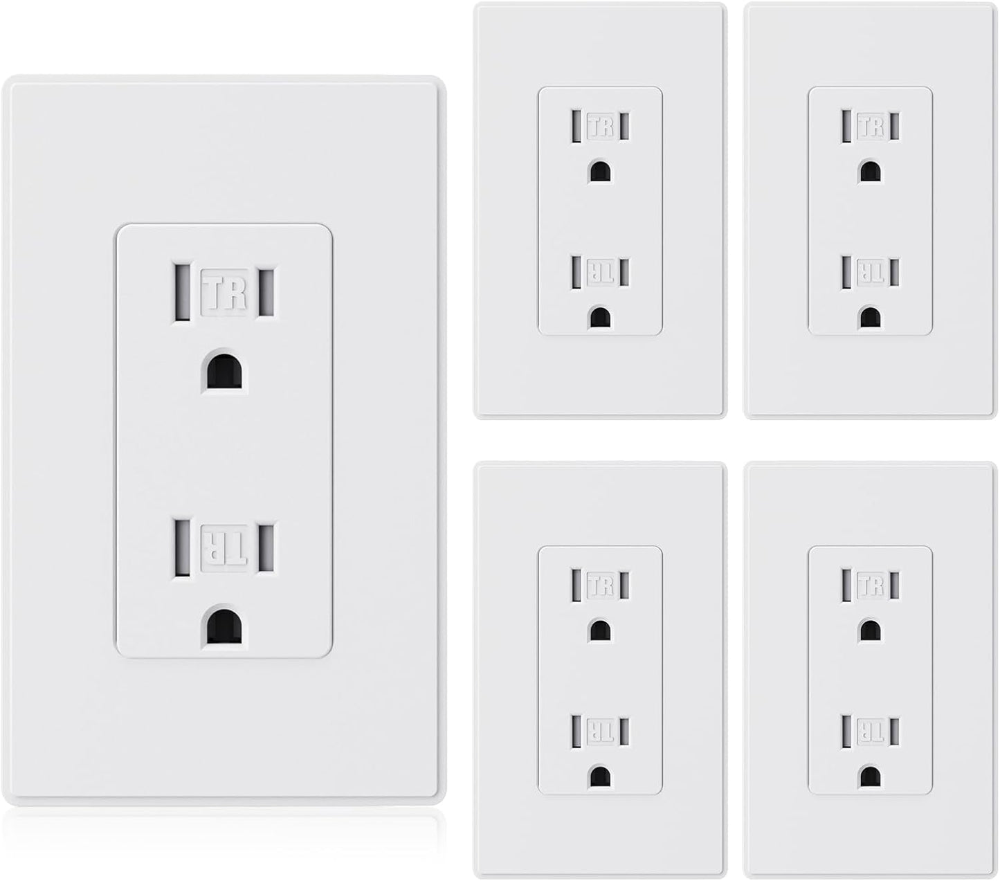 Enchufe decorativo pared blanco mate 15A 125V certificado UL