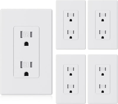 Enchufe decorativo pared blanco mate 15A 125V certificado UL
