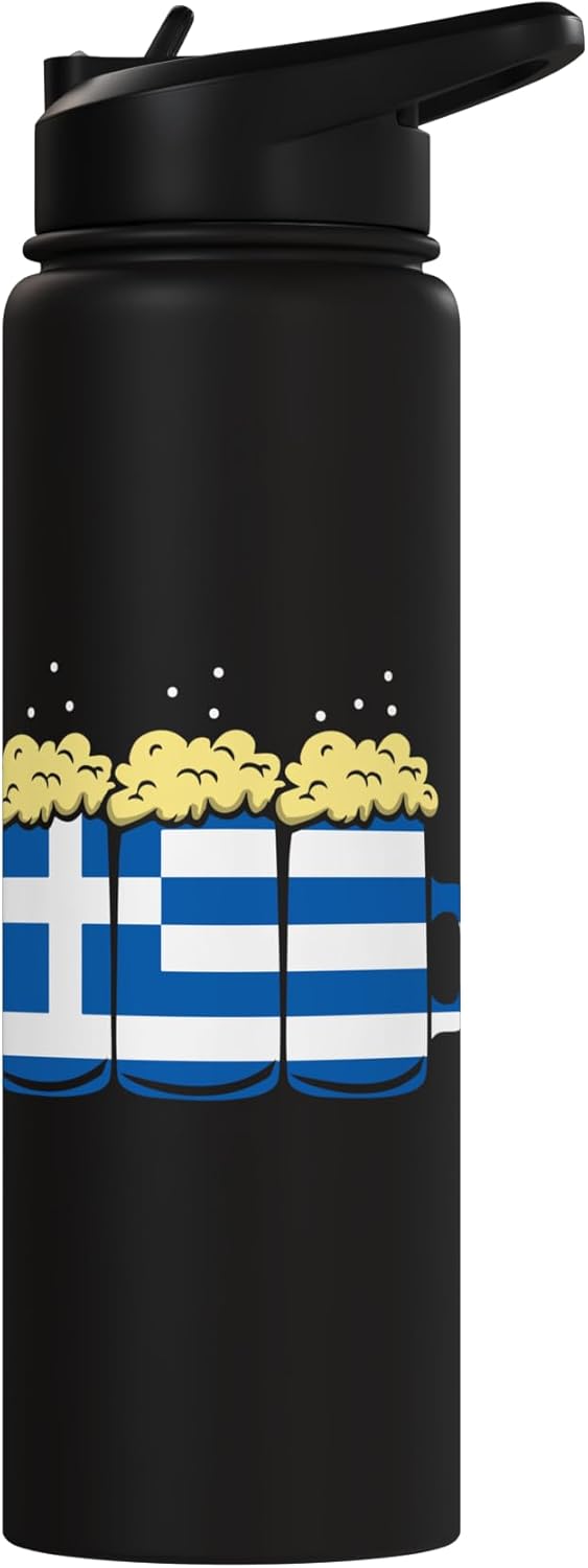 Botella de agua aislada de acero inoxidable para cerveza griega