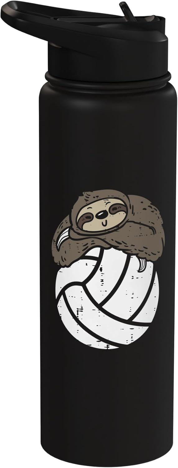 Bolso de agua acero inoxidable para volleyball con diseño de sloth