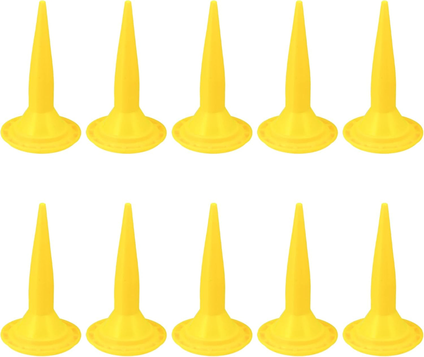 10 Boquillas Calafateo Reutilizables Tapa Pistón Epoxi Amarillo