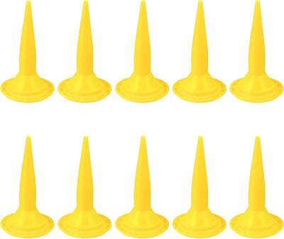 10 Boquillas Calafateo Reutilizables Tapa Pistón Epoxi Amarillo