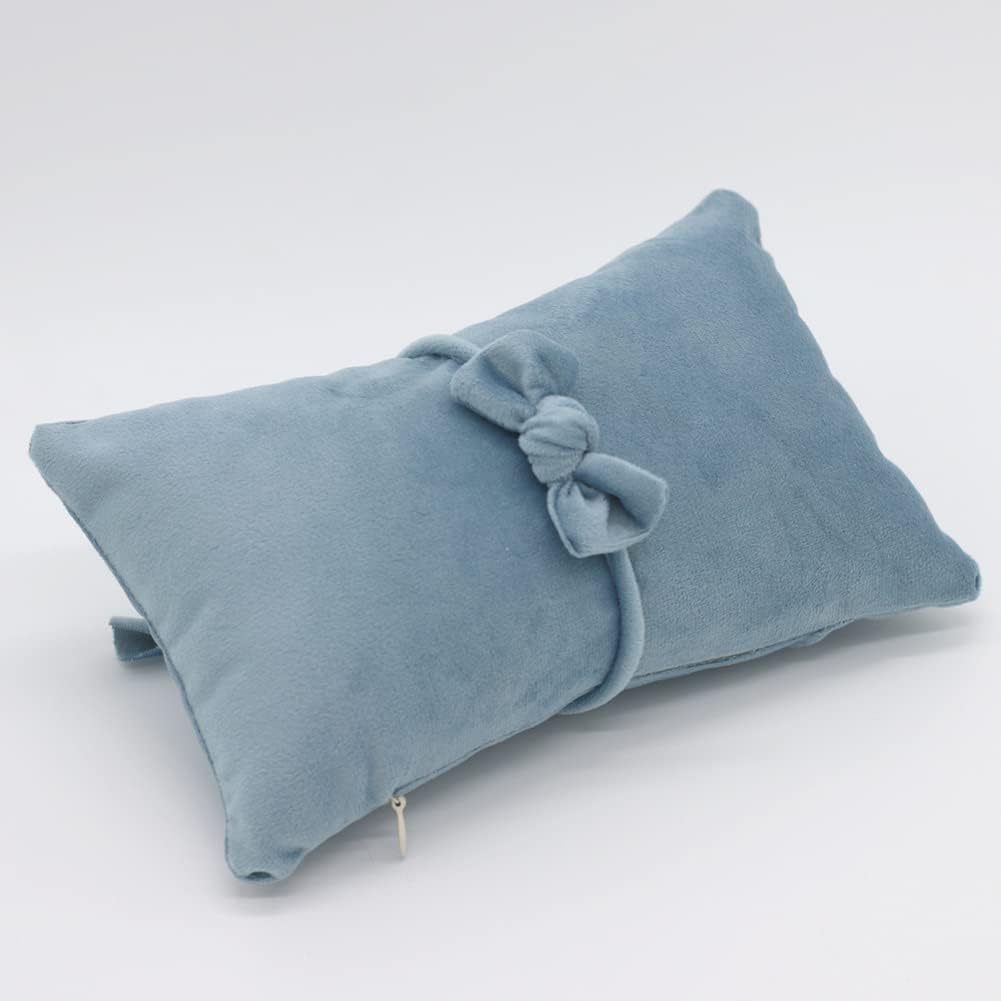 Almohada posar bebé terciopelo diadema azul claro