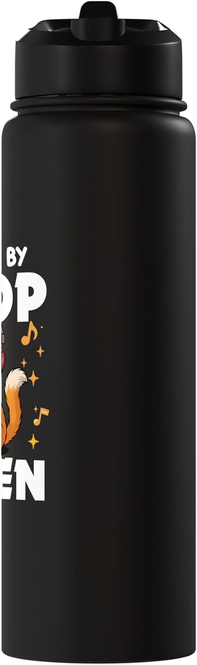 Botella de agua aislada con música de gato Kpop