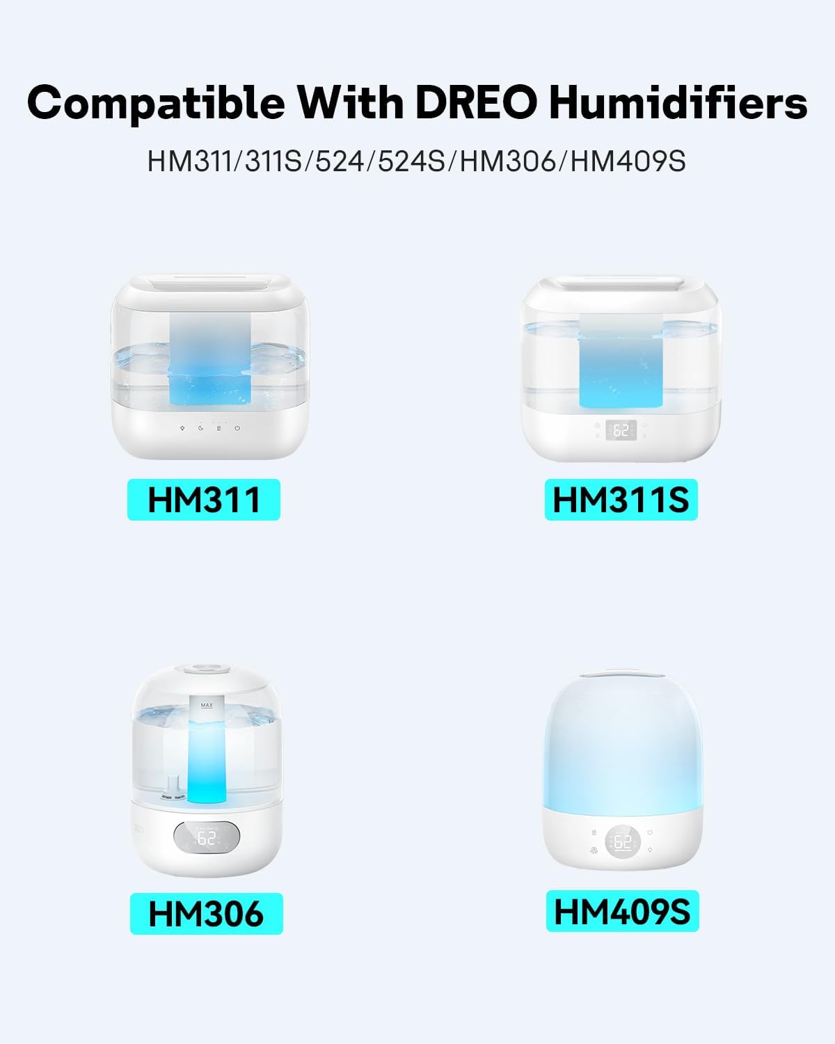 Pack 4 cartuchos desmineralización compatibles Dreo HM311/311S