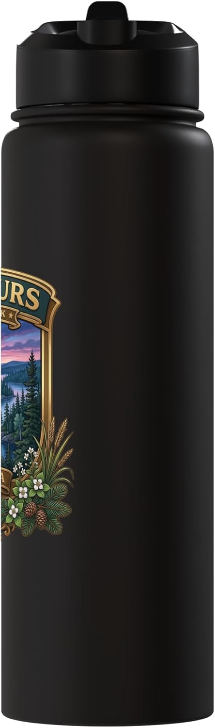 Botella de agua acero inoxidable aislada souvenir Voyageurs National Park