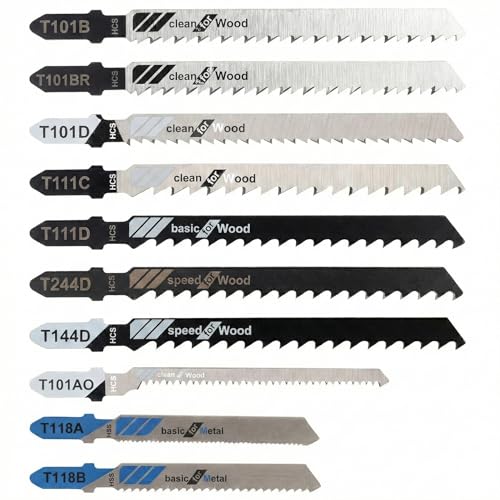 Set 10 Pzas Hojas Sierra Caladora Acero Alto Carbono