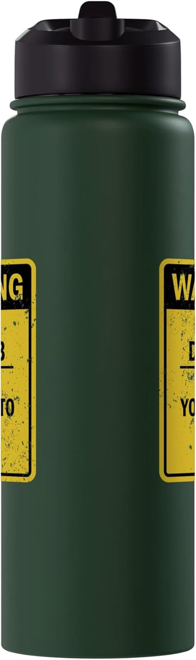 Bottella de agua aislada de acero inoxidable con chiste de rugby