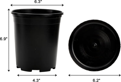 10 Macetas 1gal Duraderas Jardín con 10 Paletas Negro