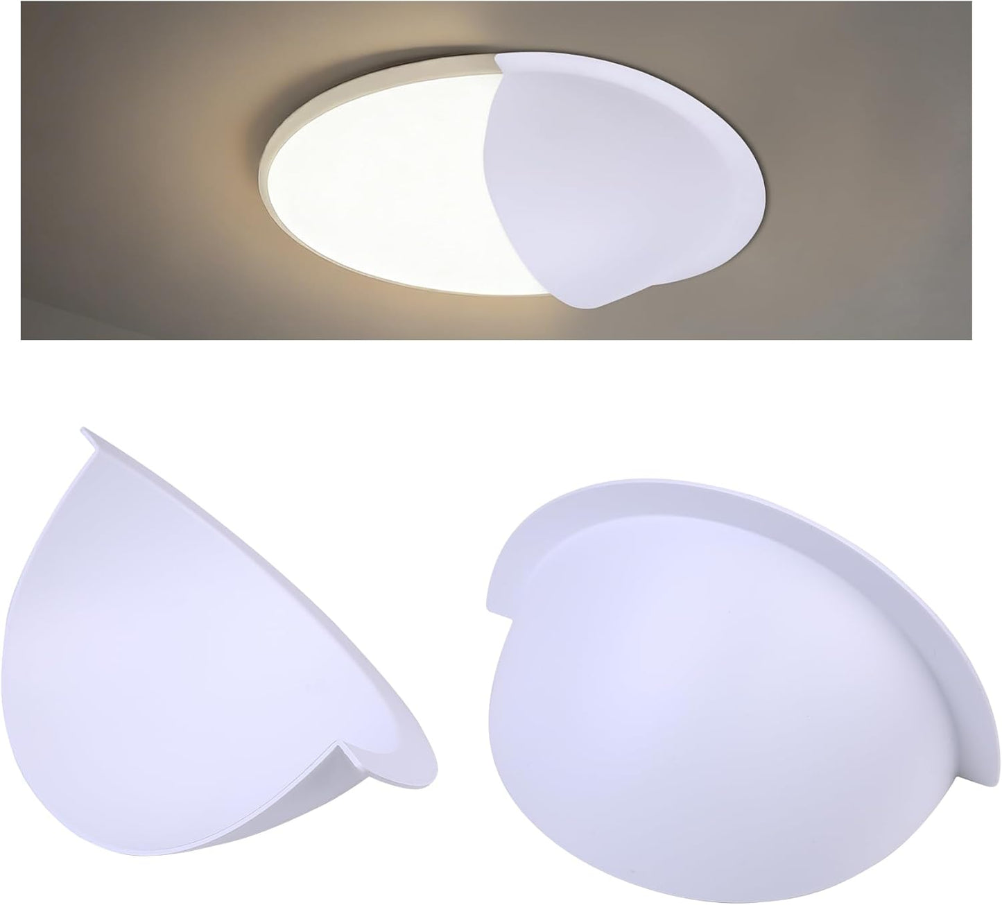 Pack 4 cubiertas opacas media sombra para luz empotrada 6pulg