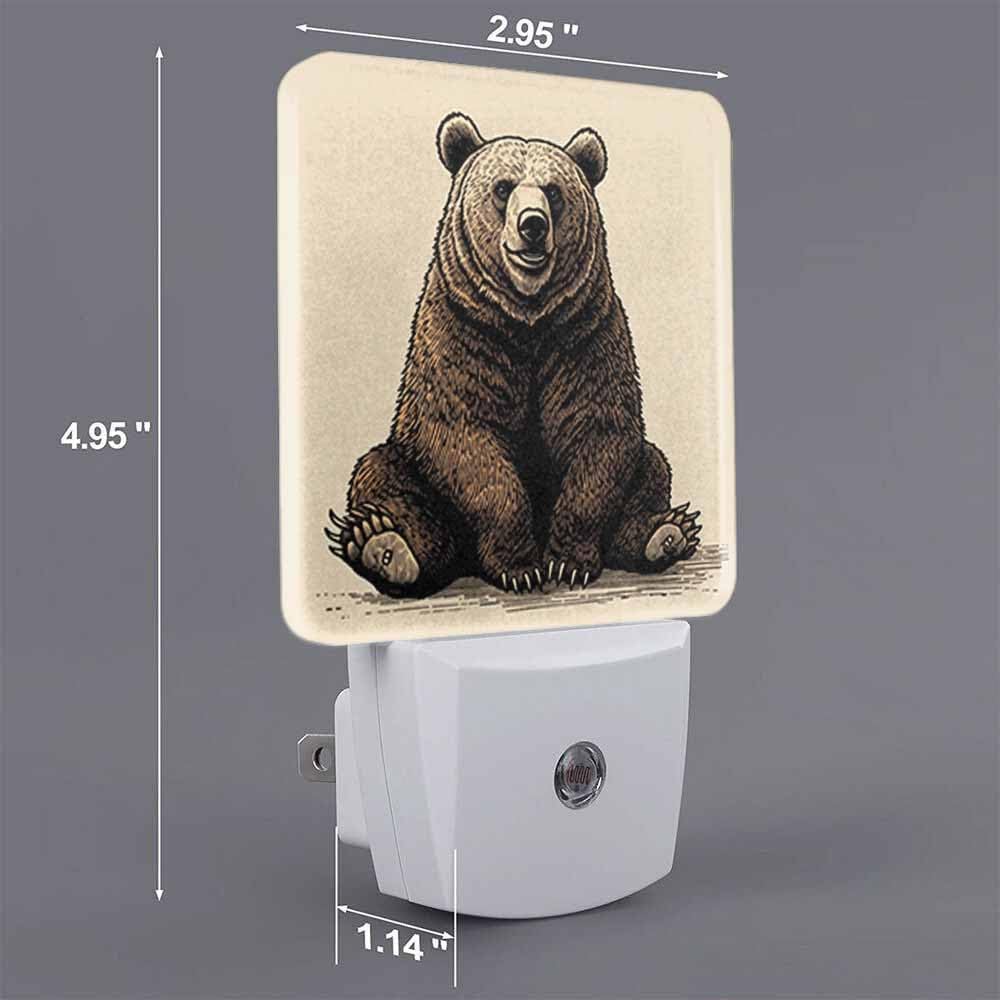 Luz Nocturna Oso Negro Sensor Luz Dormitorio Baño