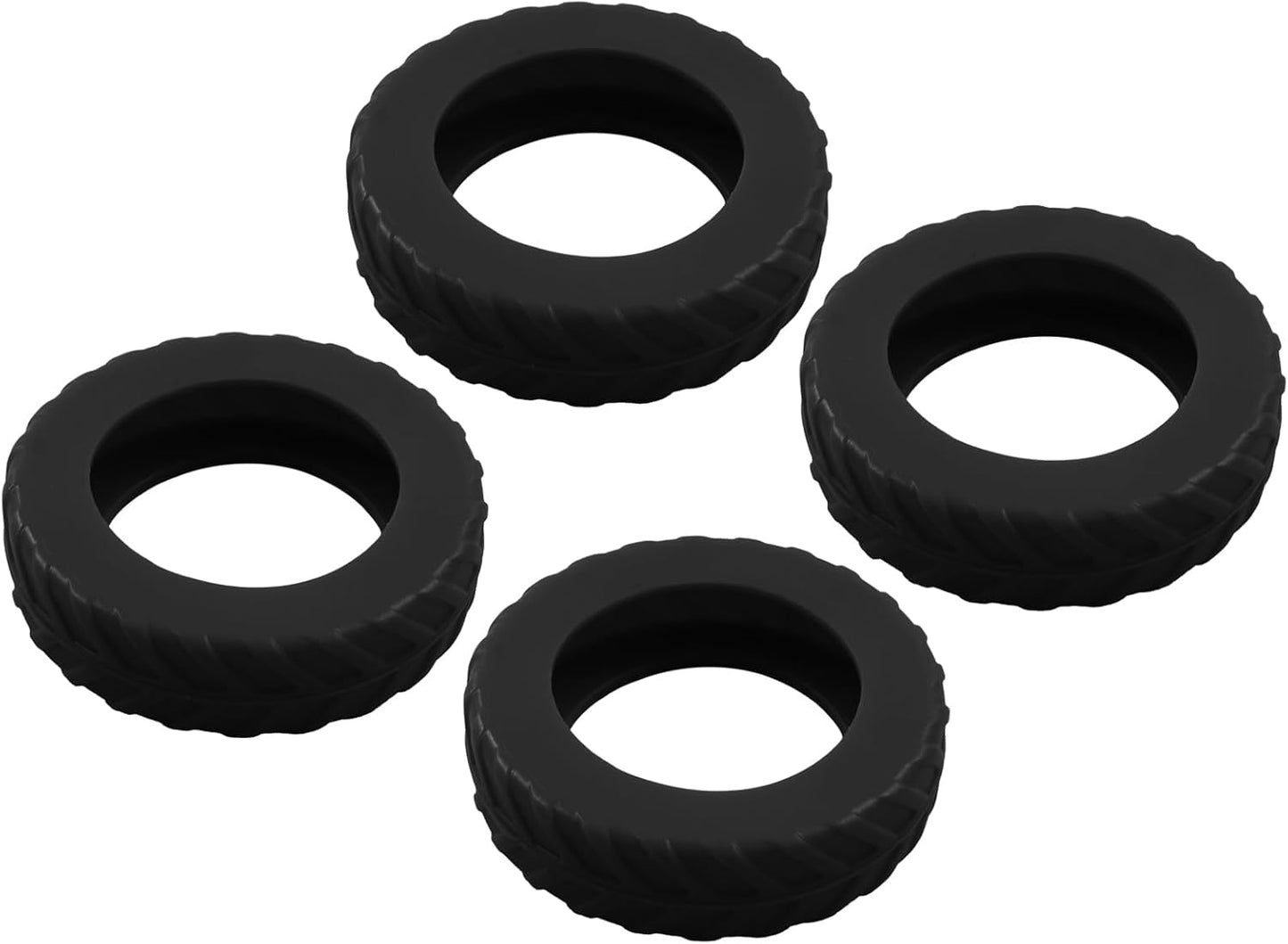 Fundas silicona ruedas equipaje 2-2.4pulg antidesgaste negro