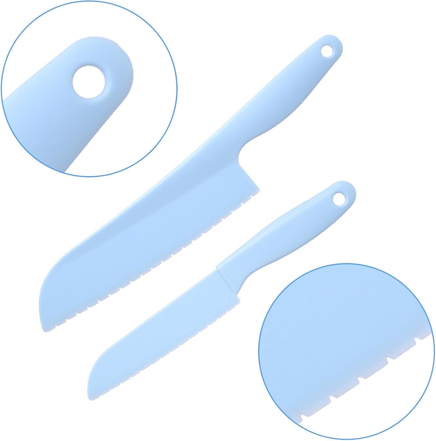 4 Cuchillos Plástico Lechuga 11pulg Cortador Dentado Niños