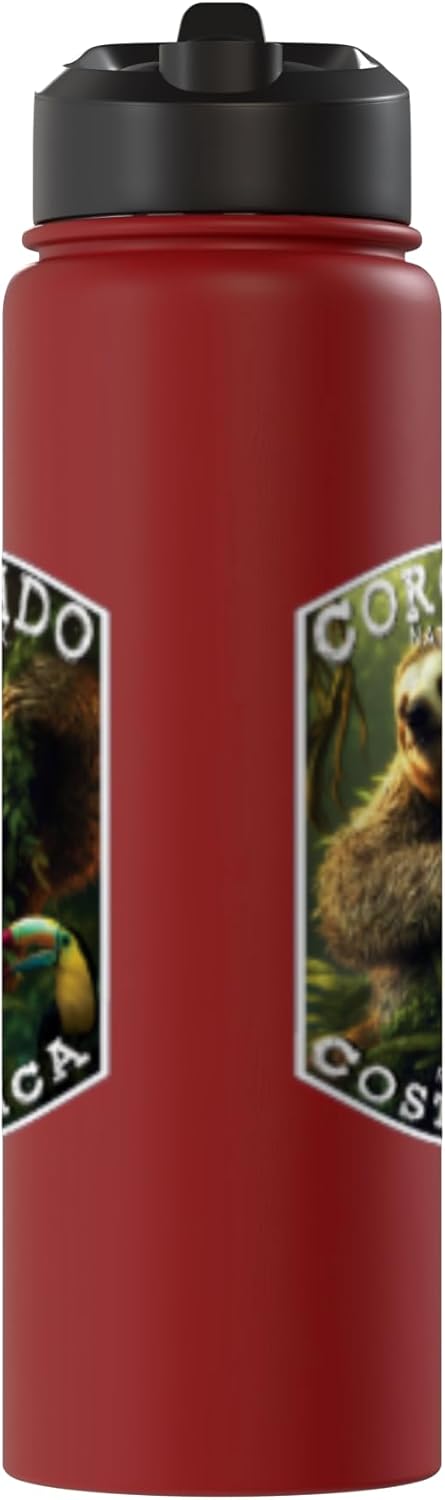 Botella agua acero inox aislada Corcovado Costa Rica