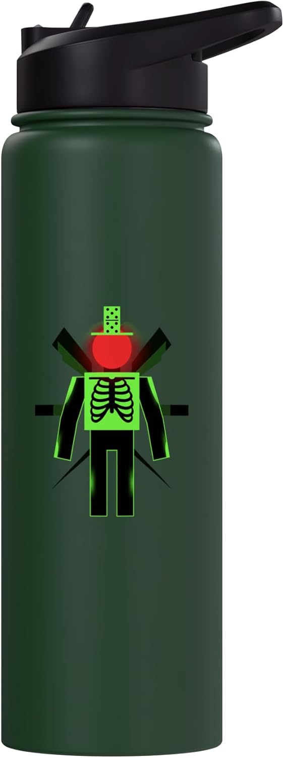 Botella de agua aislada de acero inoxidable robot ingeniería ciencia