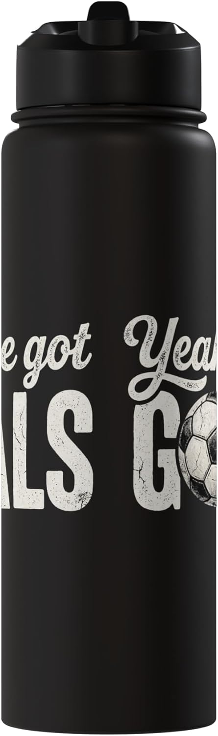 Botella de agua acero inoxidable con mensaje futbolístico