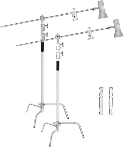 2 Soportes C Acero Inox 10pulg Ajustable para Fotografía