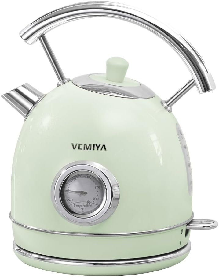 Hervidor eléctrico retro 1.7L acero inox autoapagable