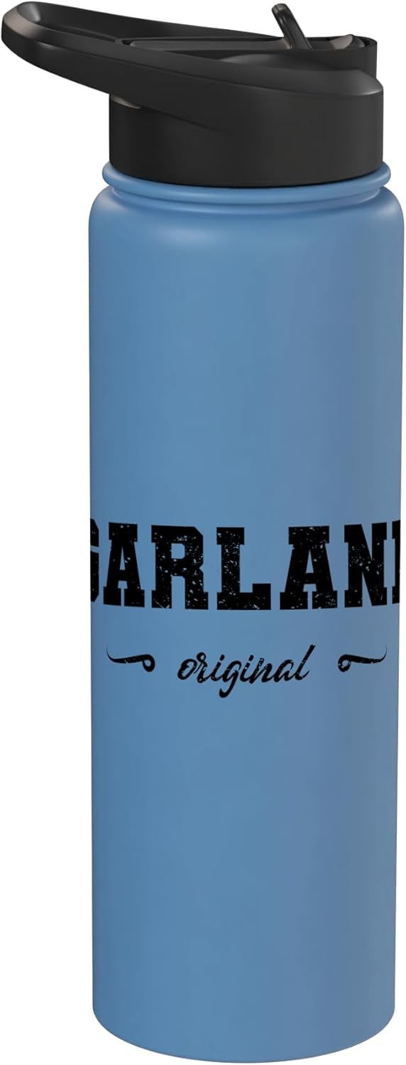 Bottella de agua acero inoxidable aislada retro Garland