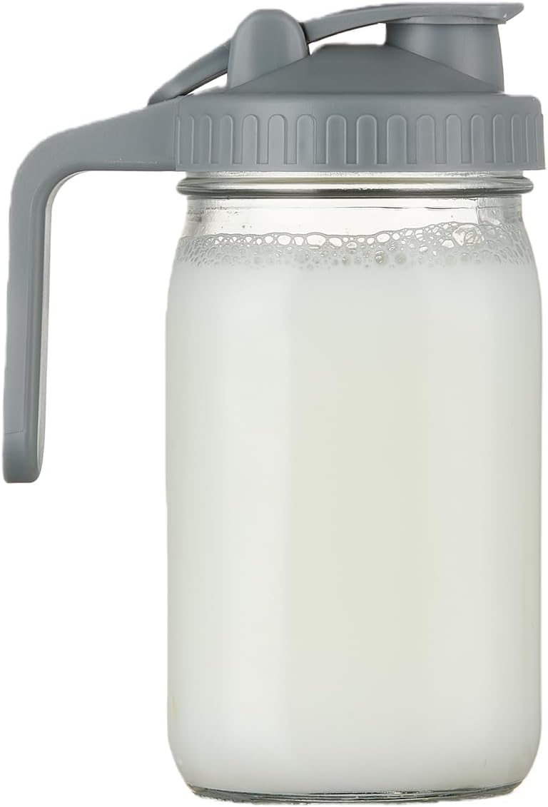 Jarra de leche de vidrio con mango boquilla 30 oz a prueba de fugas
