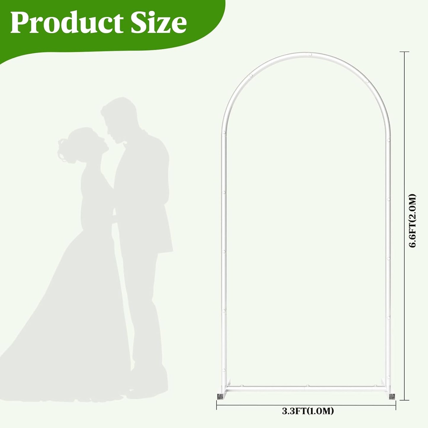 Soporte arco boda metal 6.6ft color blanco