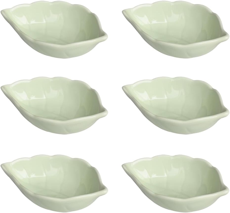 Plato de cerámica dip verde para salsa de soja 6 unidades