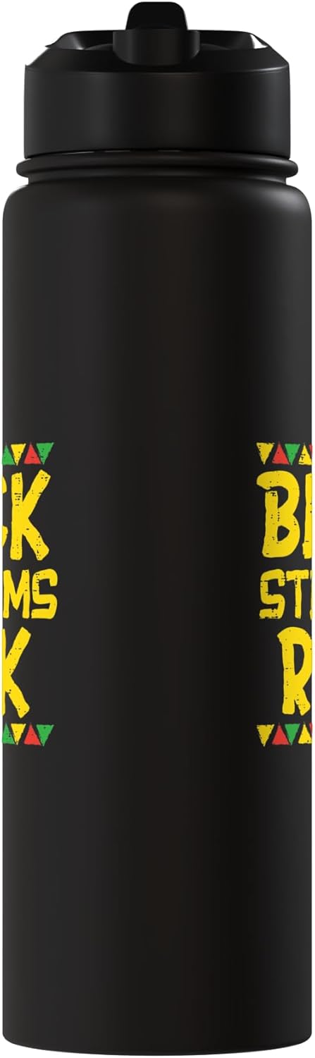 Botella de agua acero inoxidable aislada Black Stepmom Rock Kente