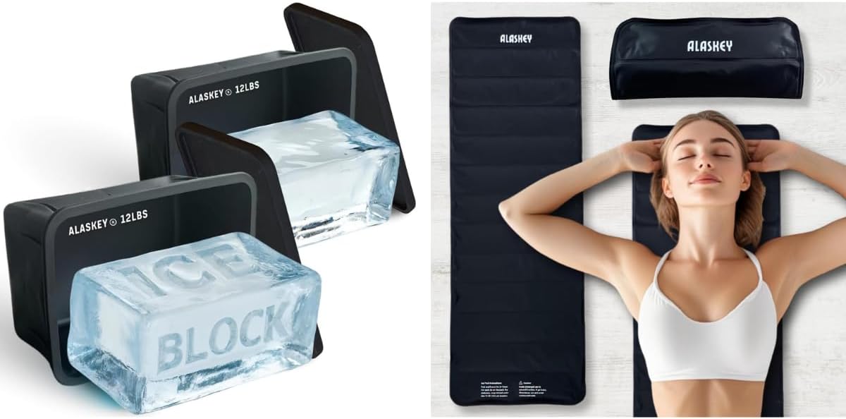 Molde hielo 12lb set 2 con tapa y manta refrescante 45x16"