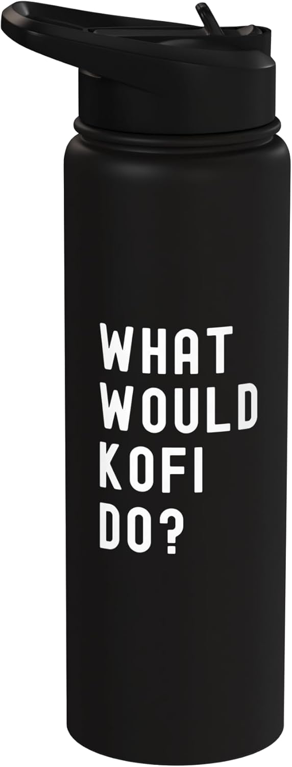 Bottella de agua aislada acero inoxidable What Would Kofi Do