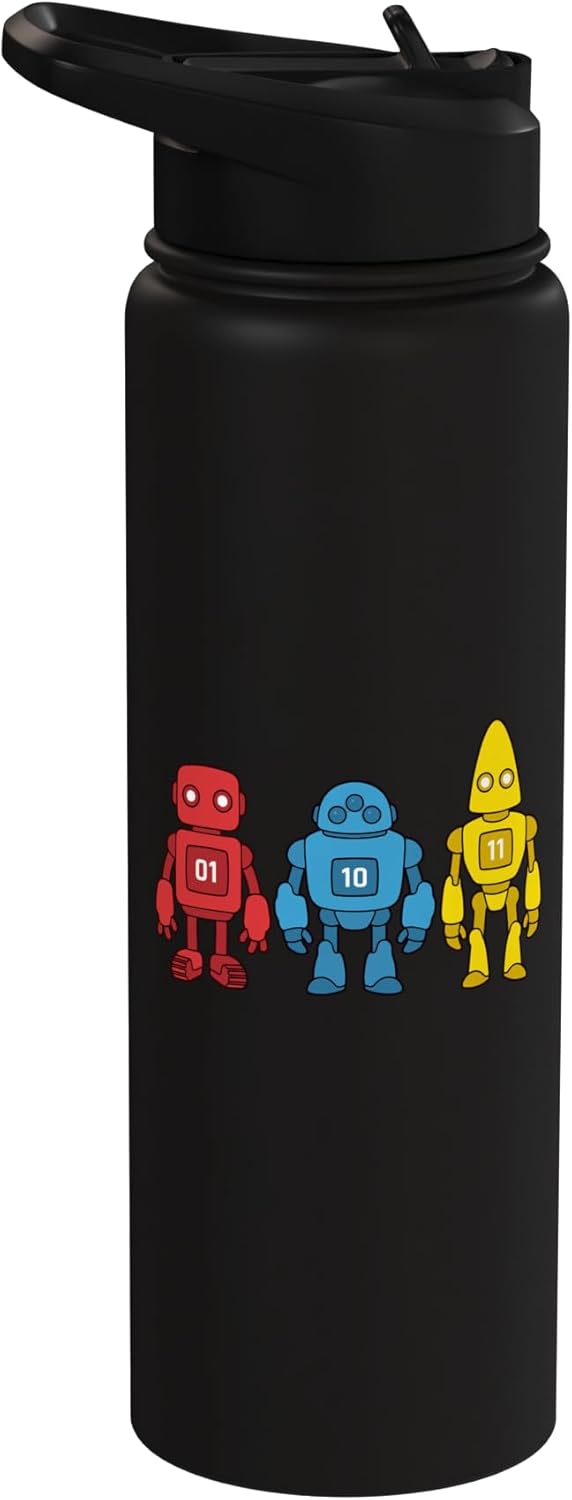 Botella de agua aislada de acero inoxidable para programador de robots divertidos