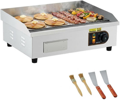 Parrilla eléctrica semiplana acero inox 22pulg 1700W ajustable