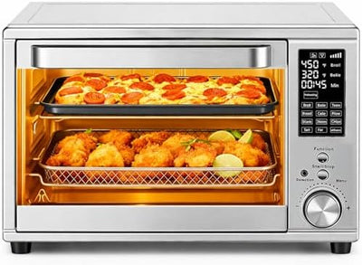 Horno tostador freidora aire 12en1 puerta grande sonda inox