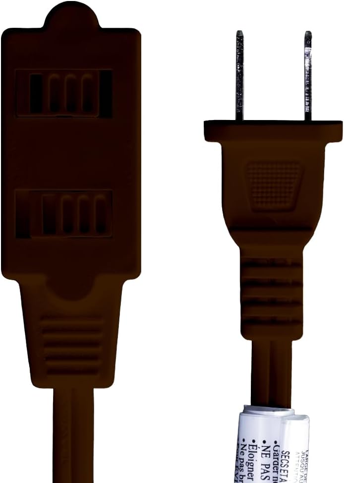 Cable extensión hogar con cubiertas seguras ETL marrón 4ft set 2