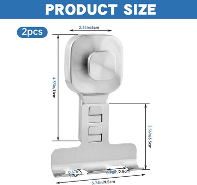 2 Soportes Ducha Ventosa para Maquinilla Toalla Lufa Metal